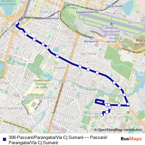 306-Passaré/Parangaba/Via Cj Sumaré bus Line Map