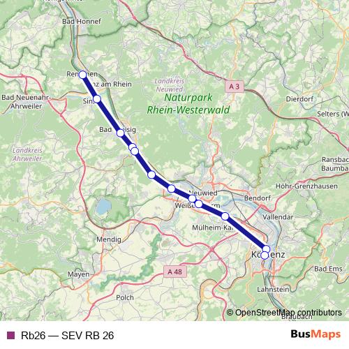 Rb26 bus Line Map