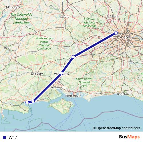 W17 bus Line Map
