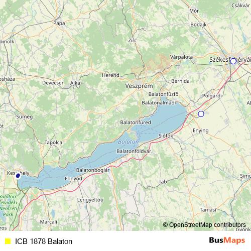 ICB 1878 Balaton bus Line Map