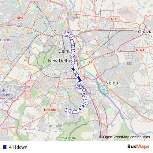 411down bus Line Map