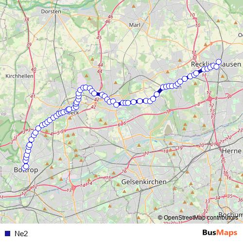 Ne2 bus Line Map
