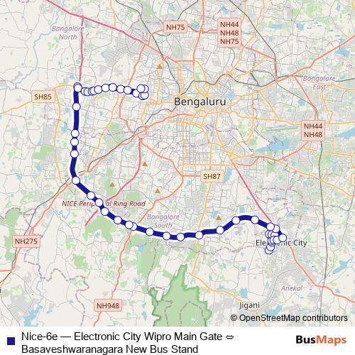 Nice-6e bus Line Map