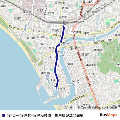 沼12 bus Line Map