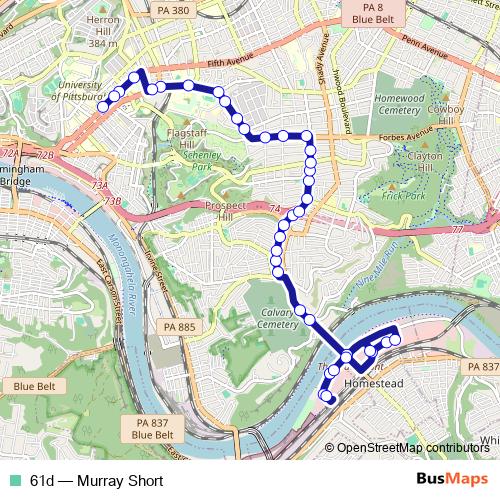 61d bus Line Map