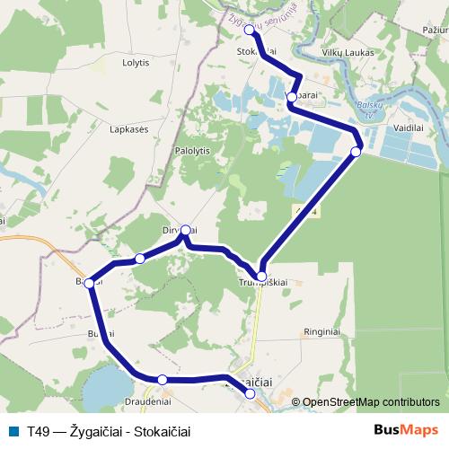 T49 bus Line Map