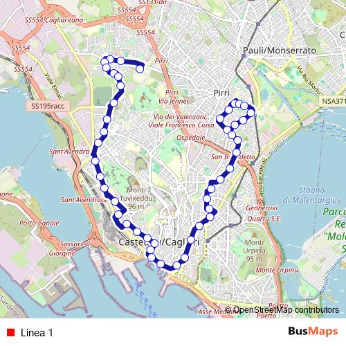 Linea 1 bus Line Map