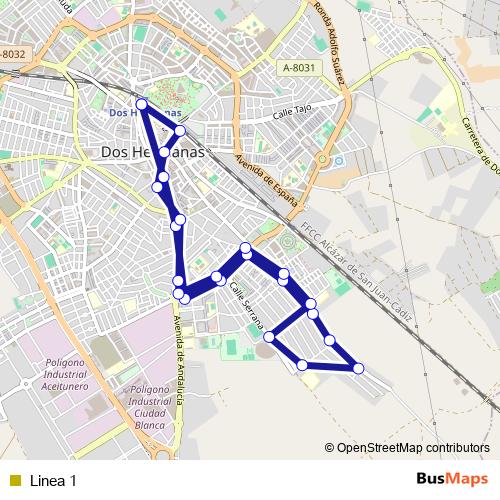 Linea 1 bus Line Map