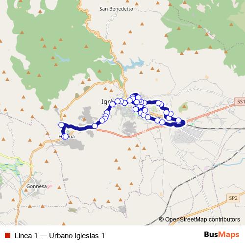 Linea 1 bus Line Map