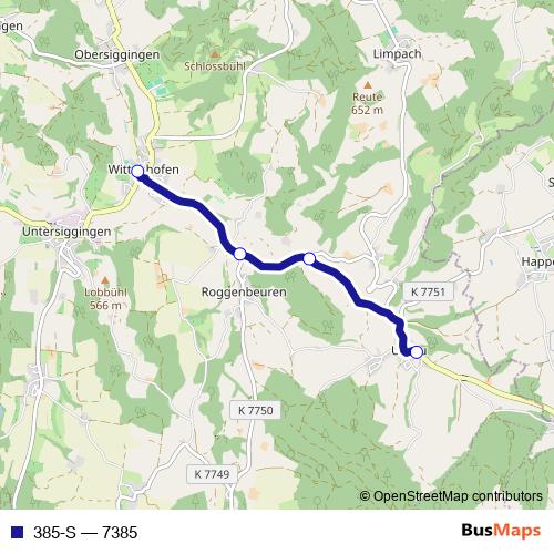 385-S bus Line Map
