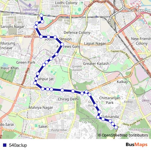 540aclup bus Line Map