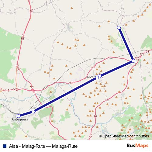 Alsa - Malag-Rute bus Line Map