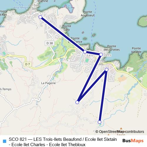 SCO 821 bus Line Map
