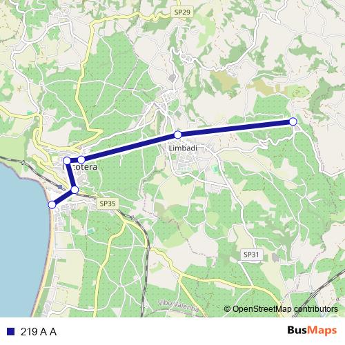 219 A A bus Line Map