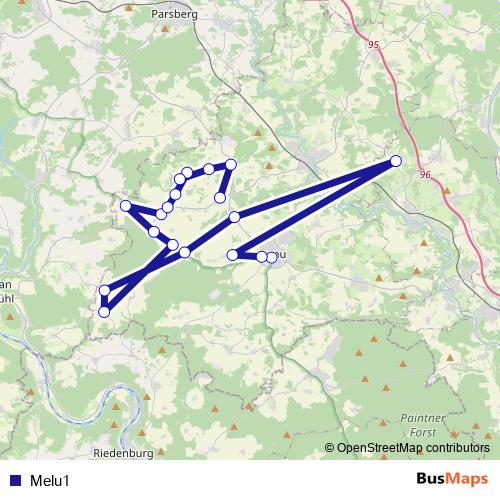 Melu1 bus Line Map