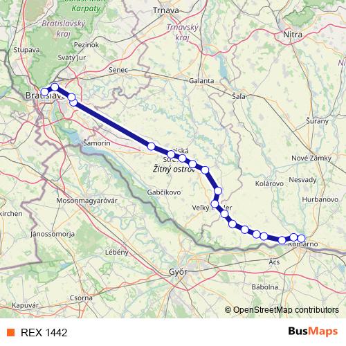 REX 1442 rail Line Map