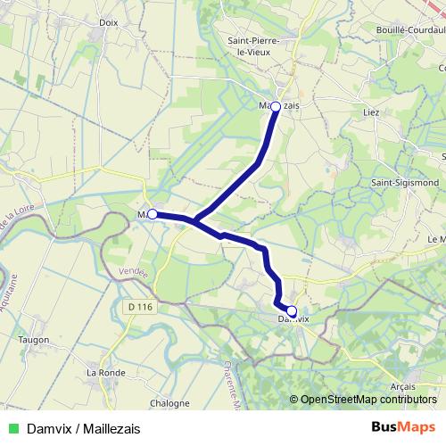 Damvix / Maillezais bus Line Map