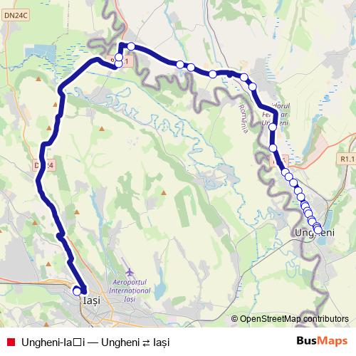 Ungheni-Iași bus Line Map
