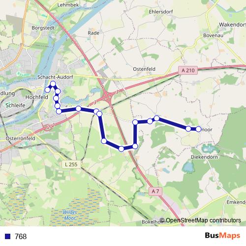 768 bus Line Map