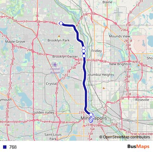768 bus Line Map