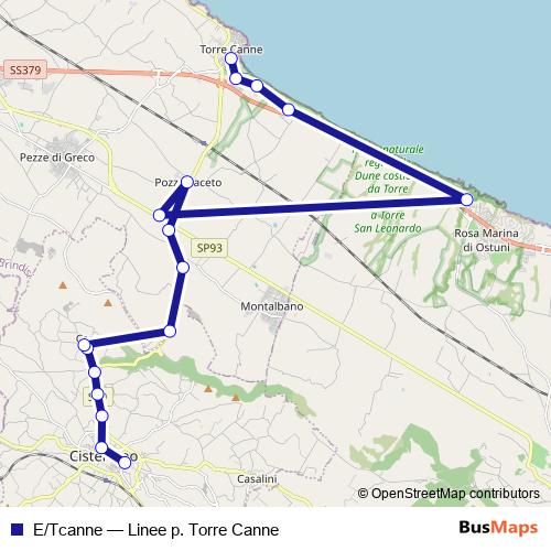 E/Tcanne bus Line Map