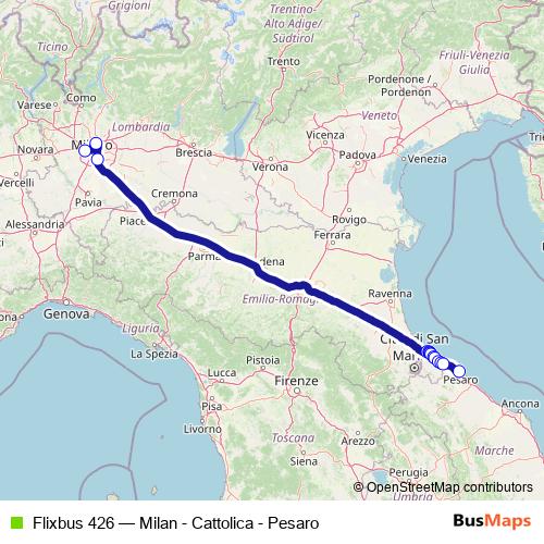Flixbus 426 bus Line Map