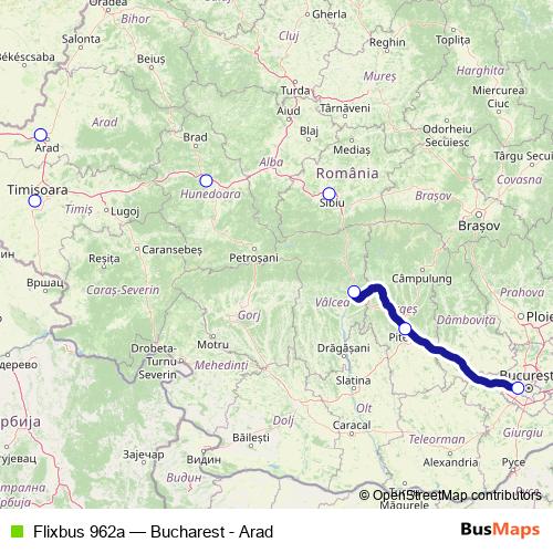 Flixbus 962a bus Line Map