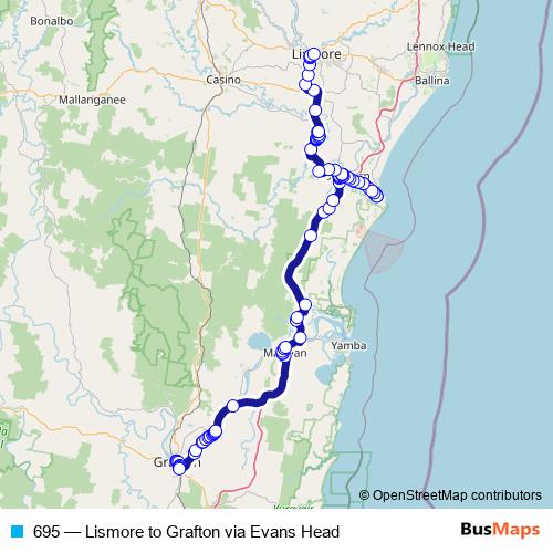 695 bus Line Map