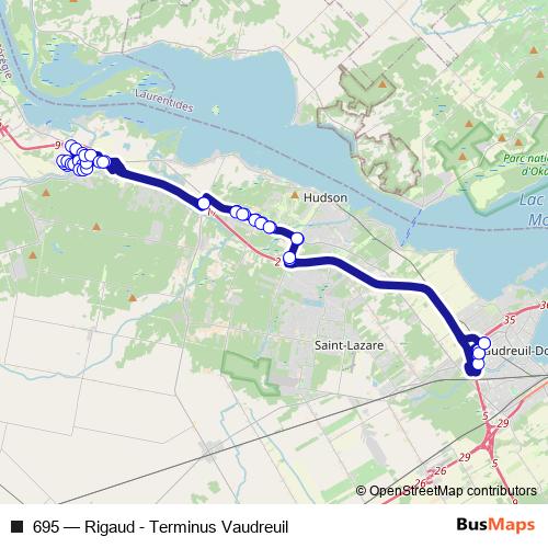 695 bus Line Map