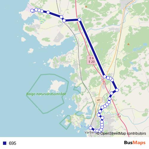 695 bus Line Map