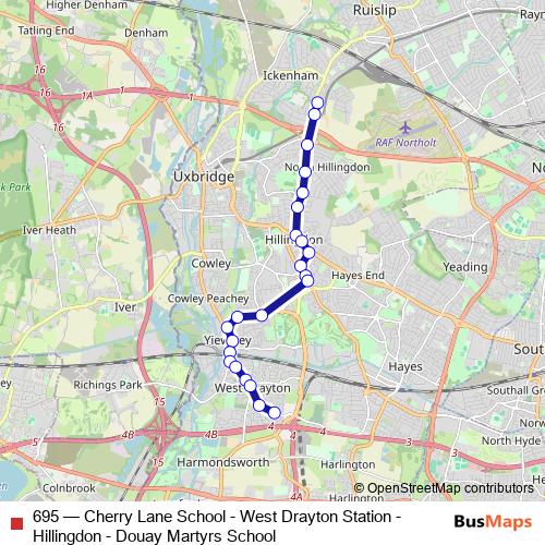695 bus Line Map