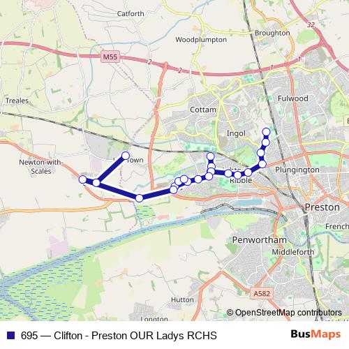 695 bus Line Map