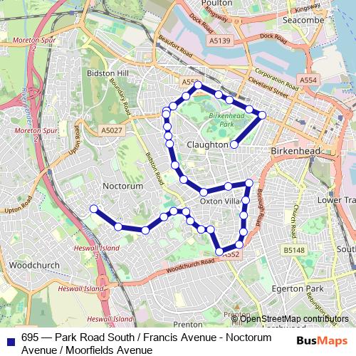 695 bus Line Map