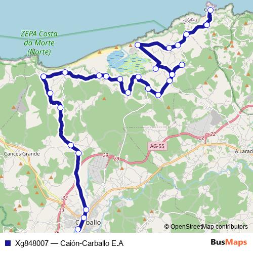 Xg848007 bus Line Map
