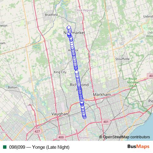 098|099 bus Line Map