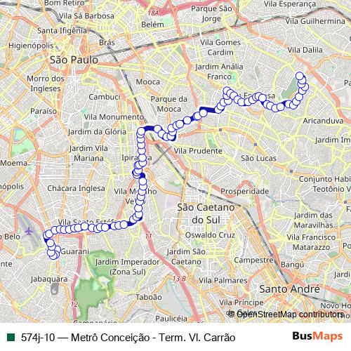 574j-10 bus Line Map