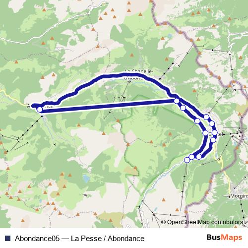 Abondance05 bus Line Map