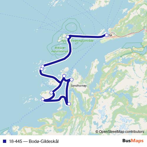 18-445 ferry Line Map
