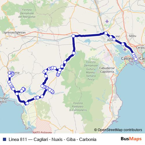 Linea 811 bus Line Map