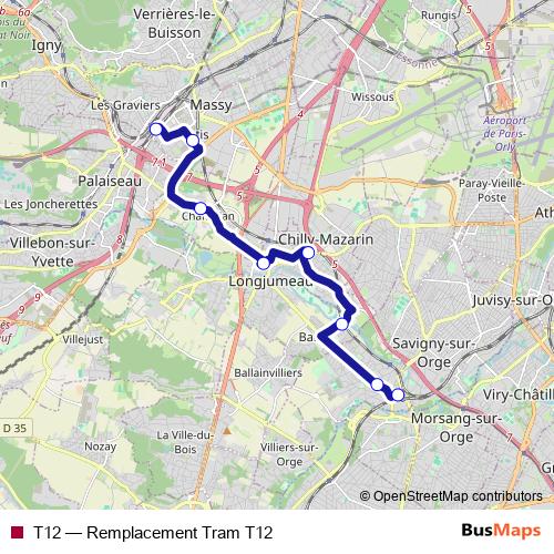 T12 bus Line Map