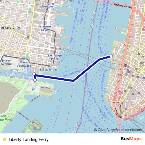 Liberty Landing Ferry ferry Line Map