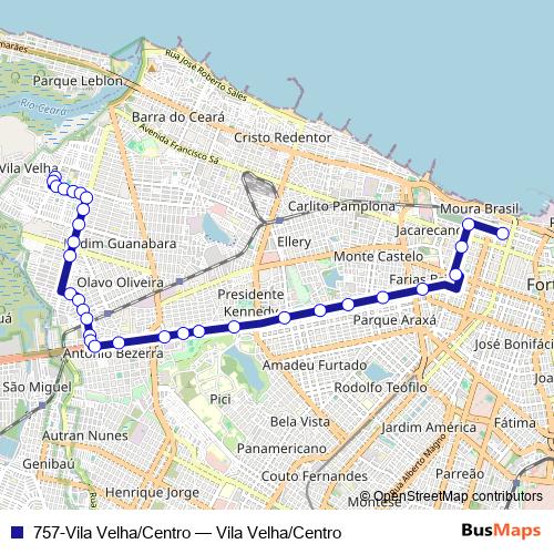 757-Vila Velha/Centro bus Line Map
