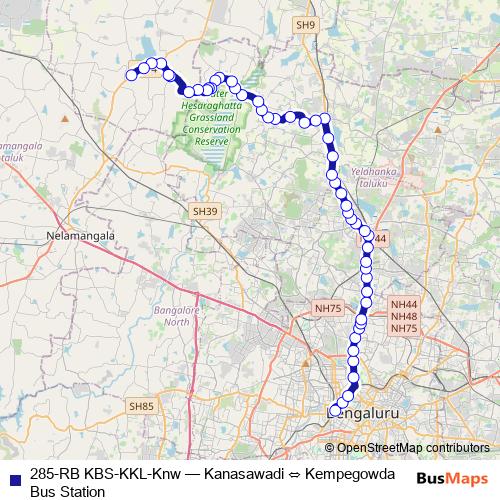 285-RB KBS-KKL-Knw bus Line Map