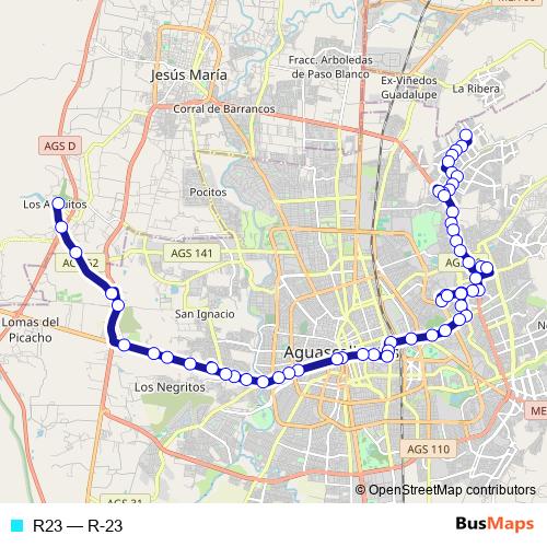 R23 bus Line Map