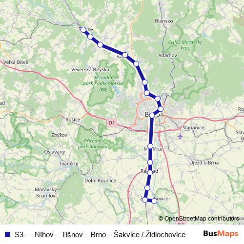 S3 rail Line Map