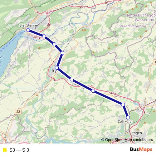 S3 rail Line Map