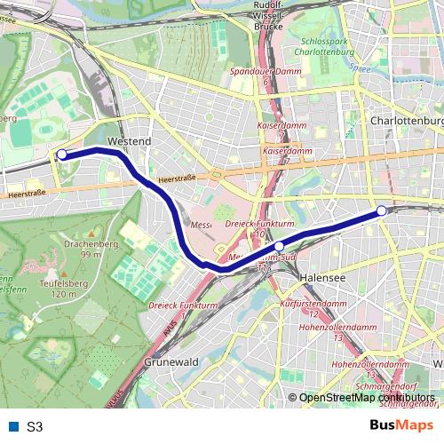 S3 rail Line Map