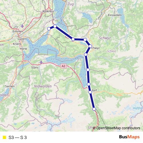 S3 rail Line Map