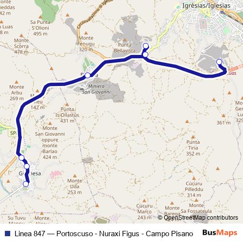 Linea 847 bus Line Map