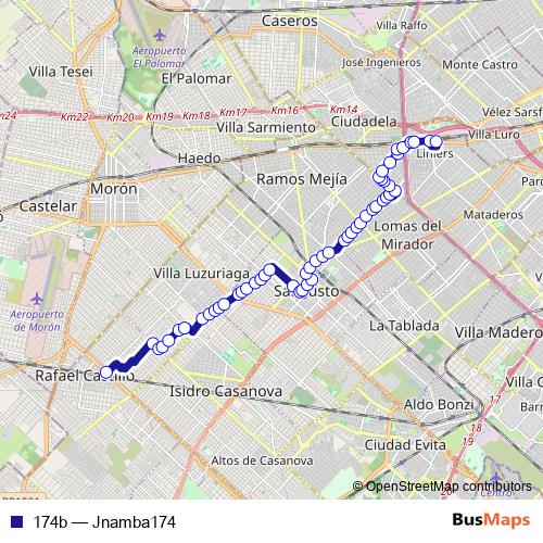 174b bus Line Map